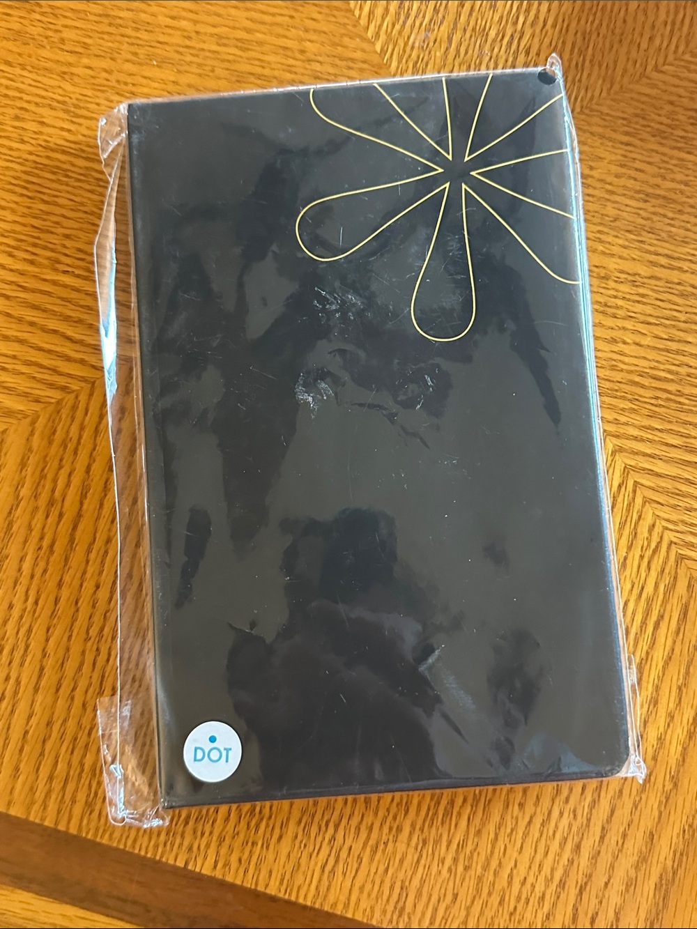 Erin Condren Black Dot Dotted Notebook with Fold Flower Accent